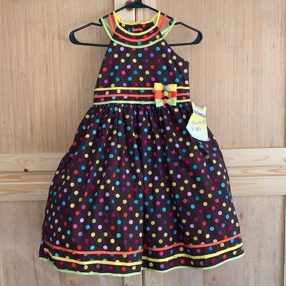 Pretty Me NWT “Dots” fully lined strappy dress size 8 Lovely on...